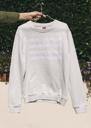 GOODSOUL Stripes White/ Grey Sweatshirt